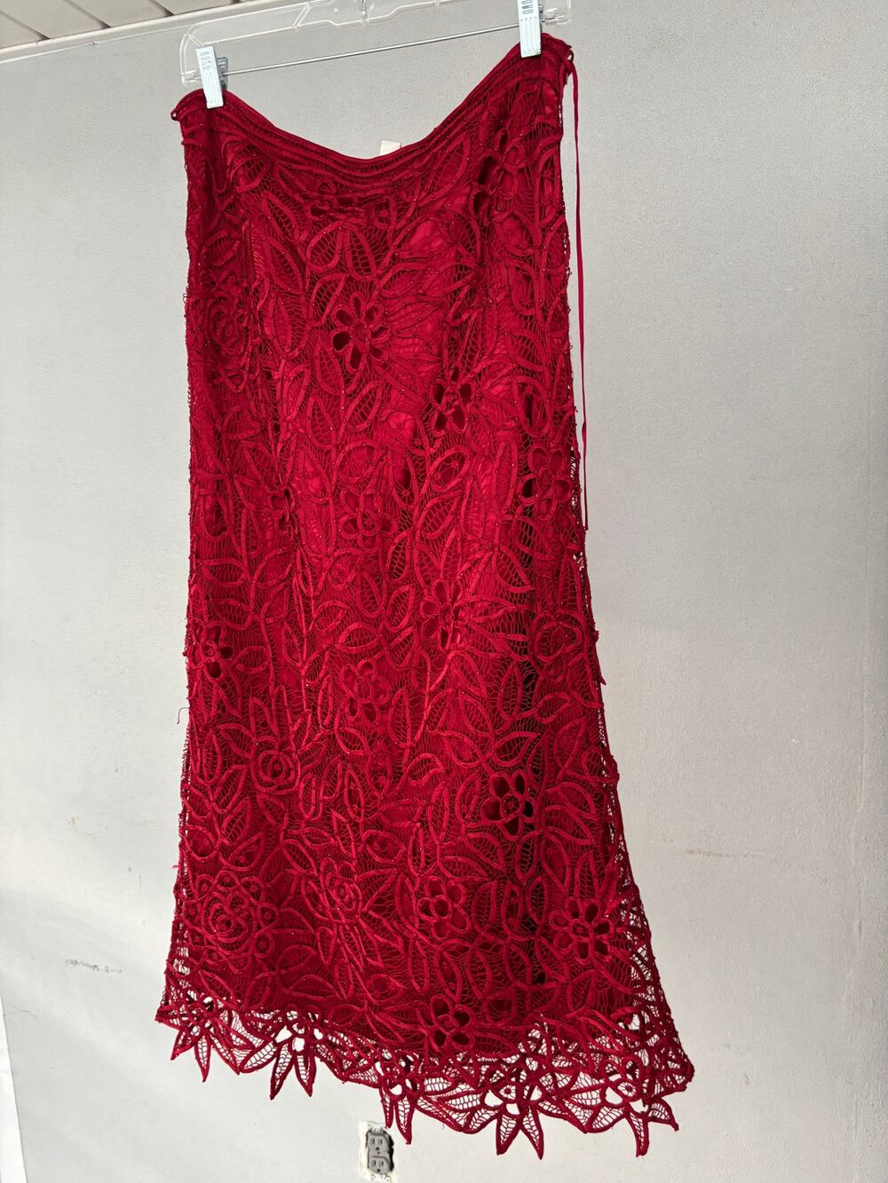 Vintage Handmade 100% Silk Red Skirt Holiday Party Romantic Goth Whismygoth
